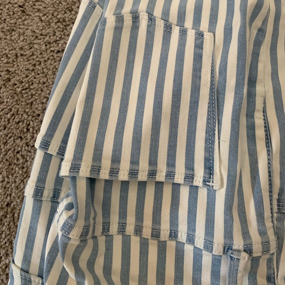 Blue & White Striped High Waist Skinny Jeans - Picture 7 of 10